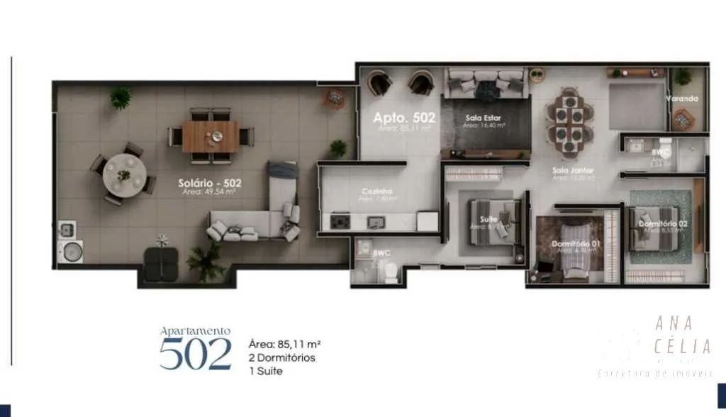 APARTAMENTO NO ATIPLANO COM ELEVADOR - COM 02 E 03 QUARTOS - Foto 2
