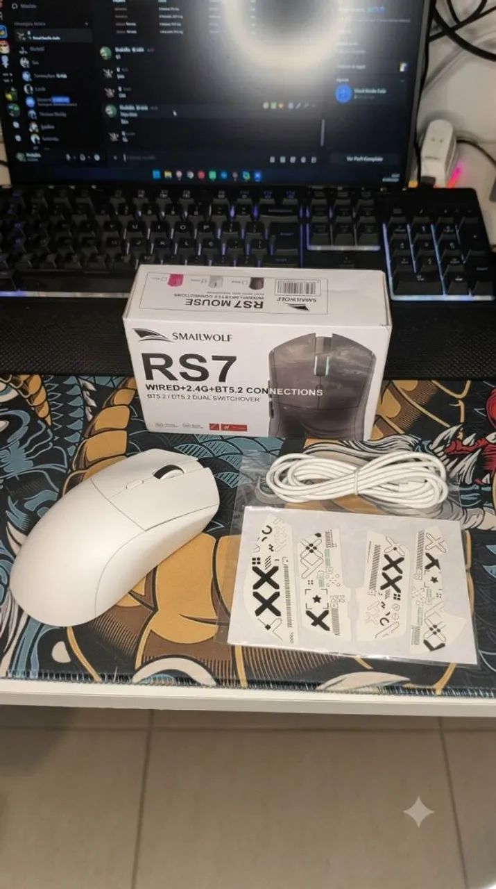 Mouse Gamer Smailwolf RS7 Sem Fio (Tri-Mode: 2.4G / Bluetooth / Cabo) - Foto 4