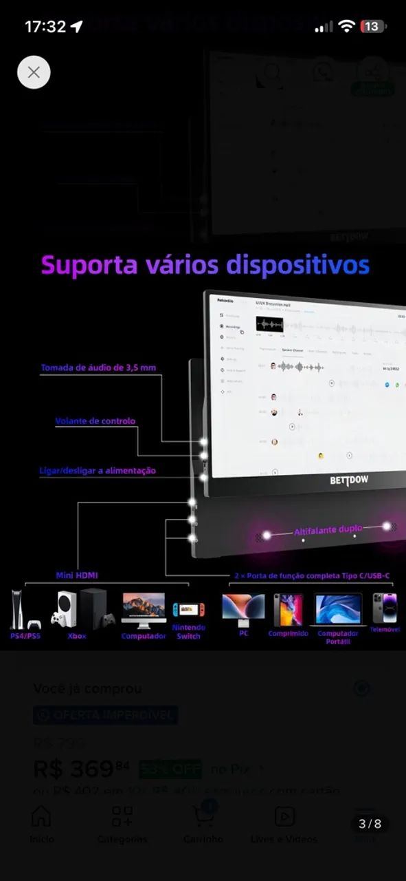 Monitor Portátil Gamer  - Foto 3