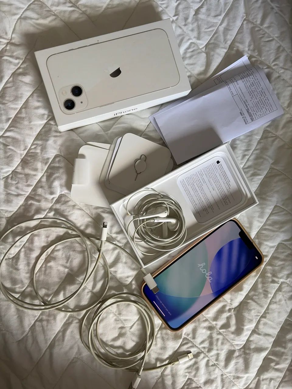iPhone 13 com cabo e fone original  - Foto 2