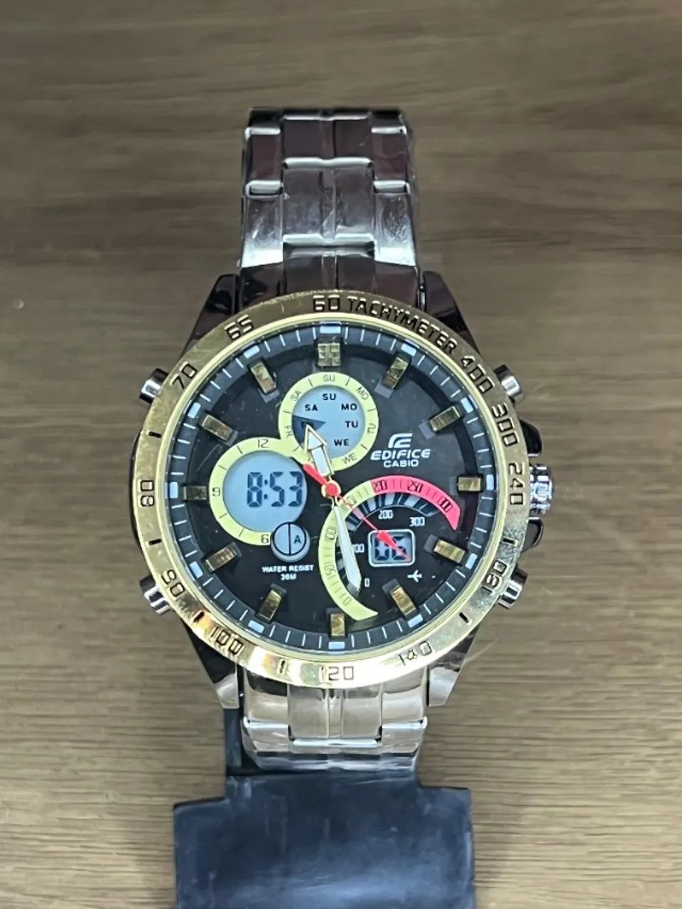 Relógio Masculino Casio Edifice 5519 em aço com display duplo
