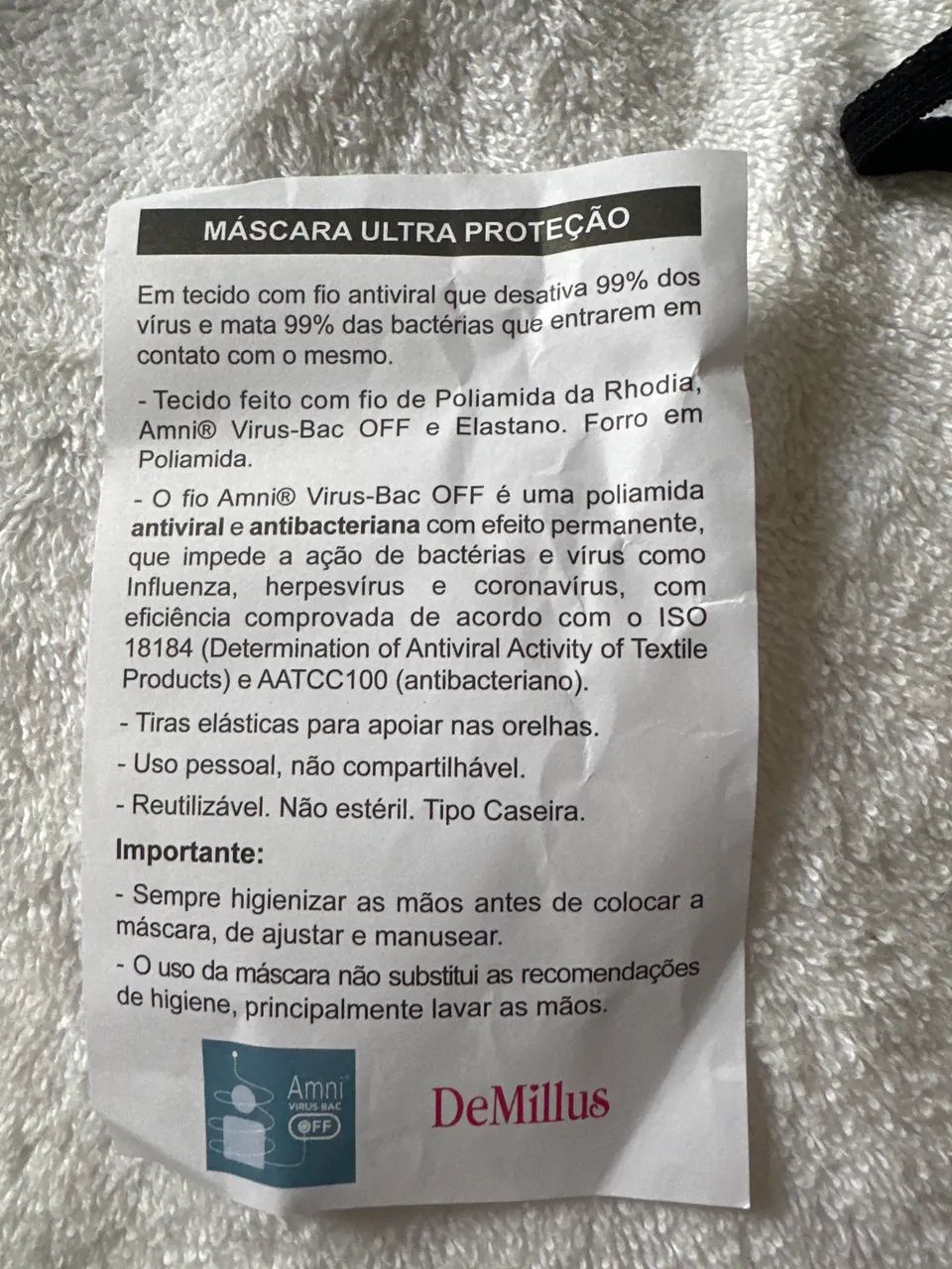 Máscara tecido ultra proteção preta TAM único  - Foto 3