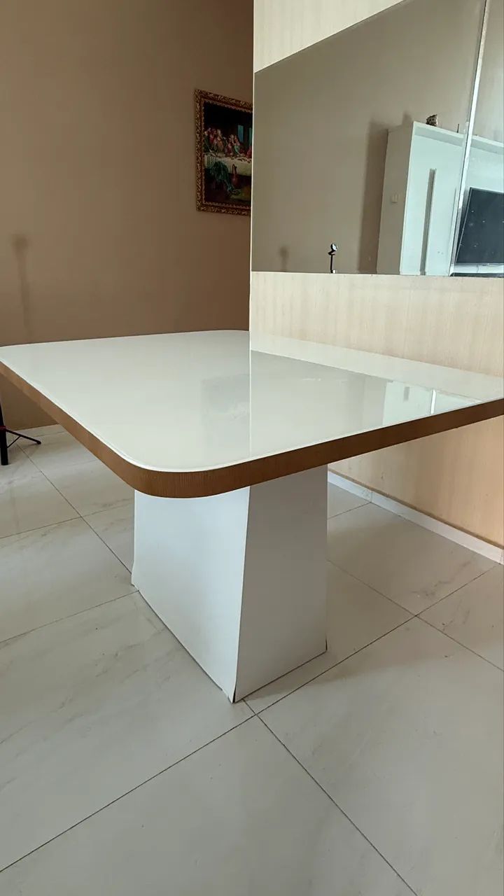 Mesa de jantar para 4 lugares com tampo de vidro [SEM CADEIRAS] - Foto 4
