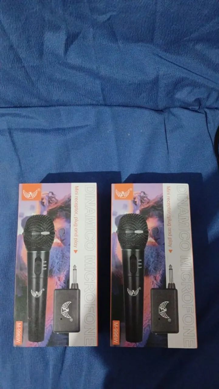 Microfone sem fio duplo - Plug and Play