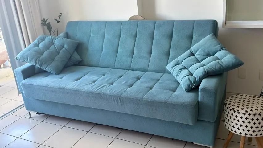 SOFÁ CAMA - AZUL - Foto 2