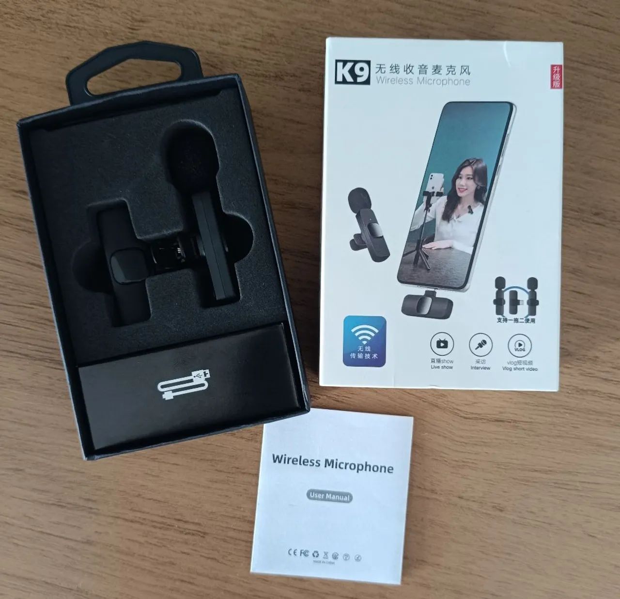 Microfone Lapela Sem Fio K9 Bluetooth Tipo-C  - Foto 5