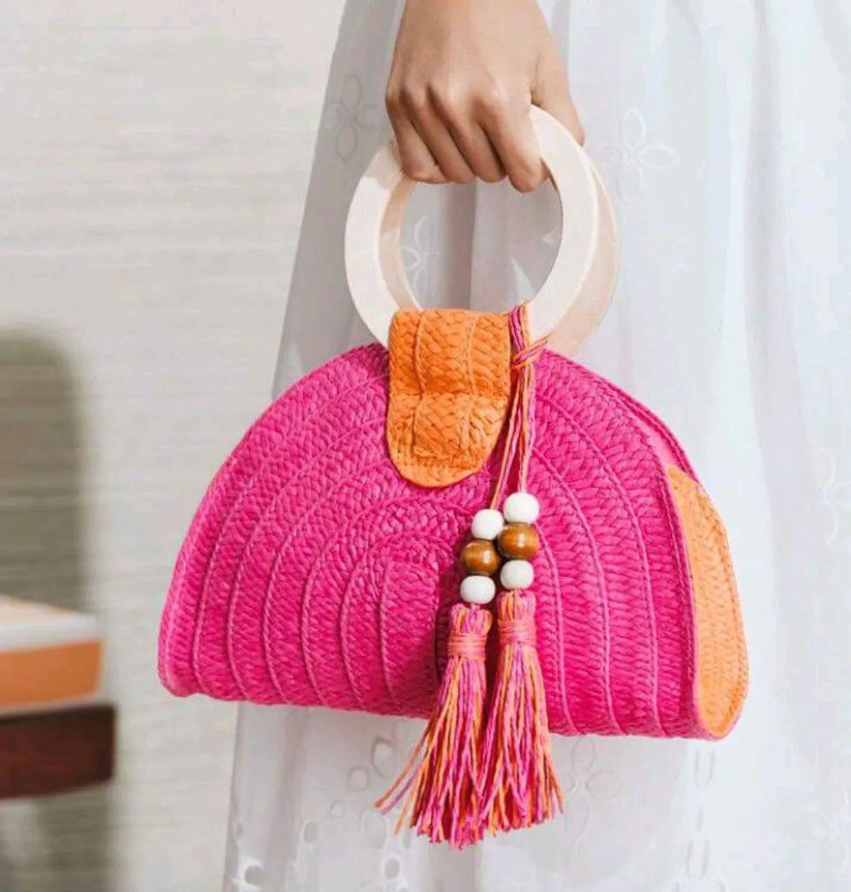 Bolsa de crochê e fio de malha  - Foto 2
