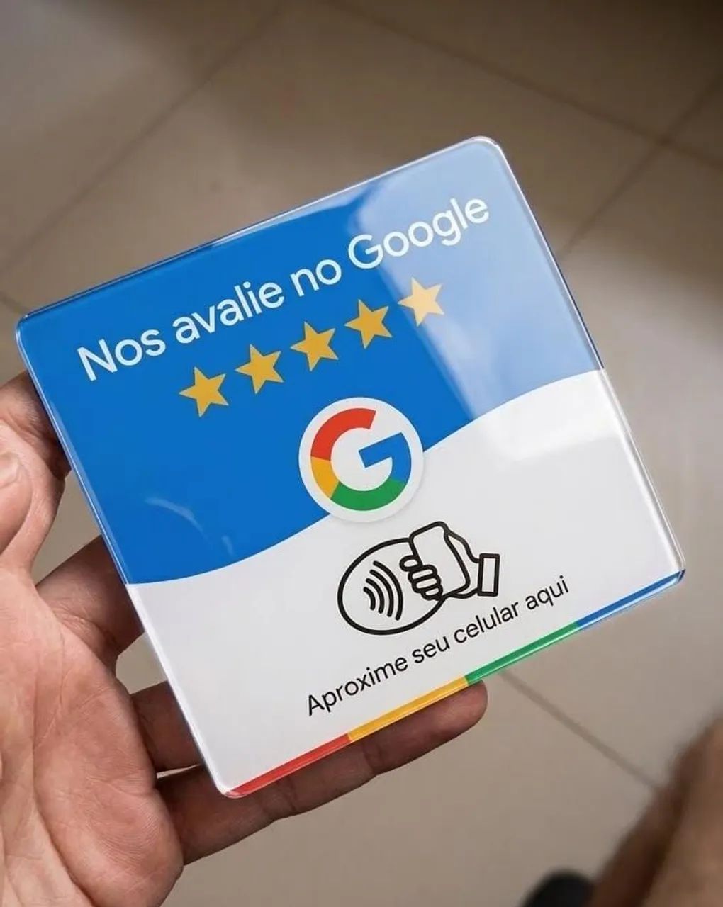 Placa nfc Google avaliação acrílico 