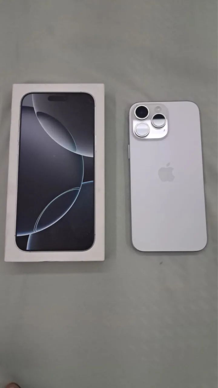 IPHONE 16 PRO MAX BRANCO ESTADO DE ZERO! ACEITO CARTÃO 