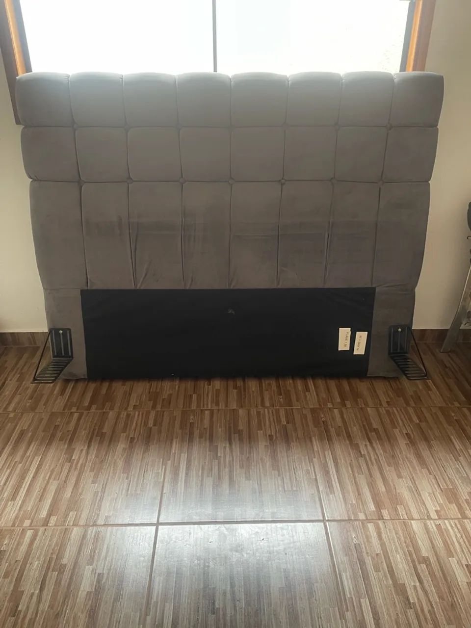 Cabeceira Casal em Tecido Suede - Ótimo Estado!