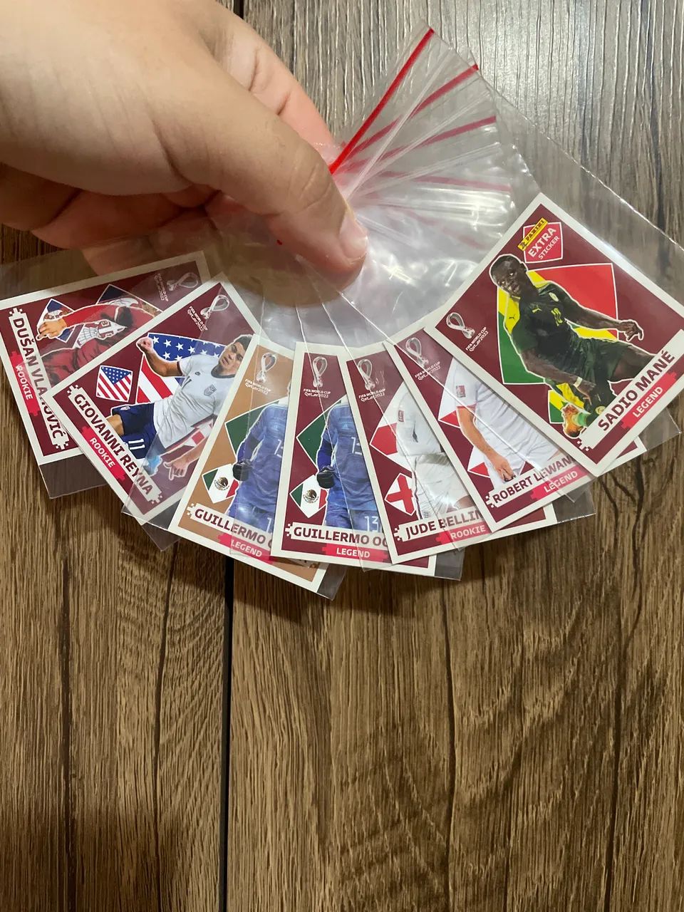 Kit 7 Figurinha Legend Copa Do Mundo 2022 Original 