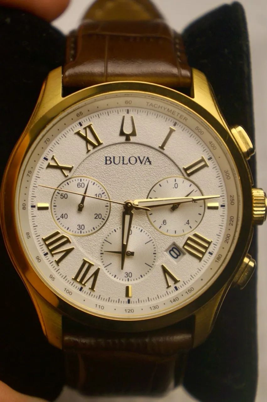 Bulova Classic Wilton 97B169 Chronograph Dourado ? Original Full Set - Foto 2