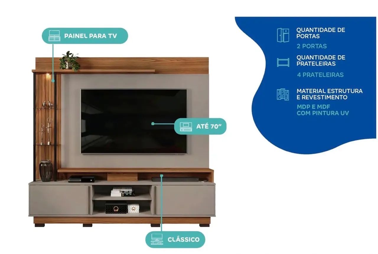 Painel para TV até 70 Polegadas