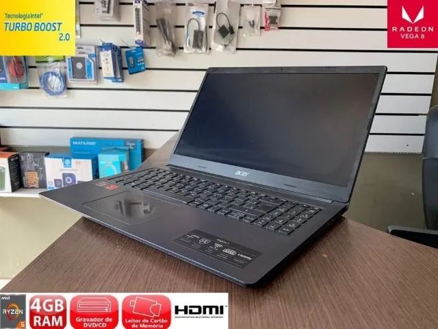 Notebook Acer Aspire 3 Raysen 5 8 de Ram ddr 4 Gigas Tela Slim 15.6 Polegadas