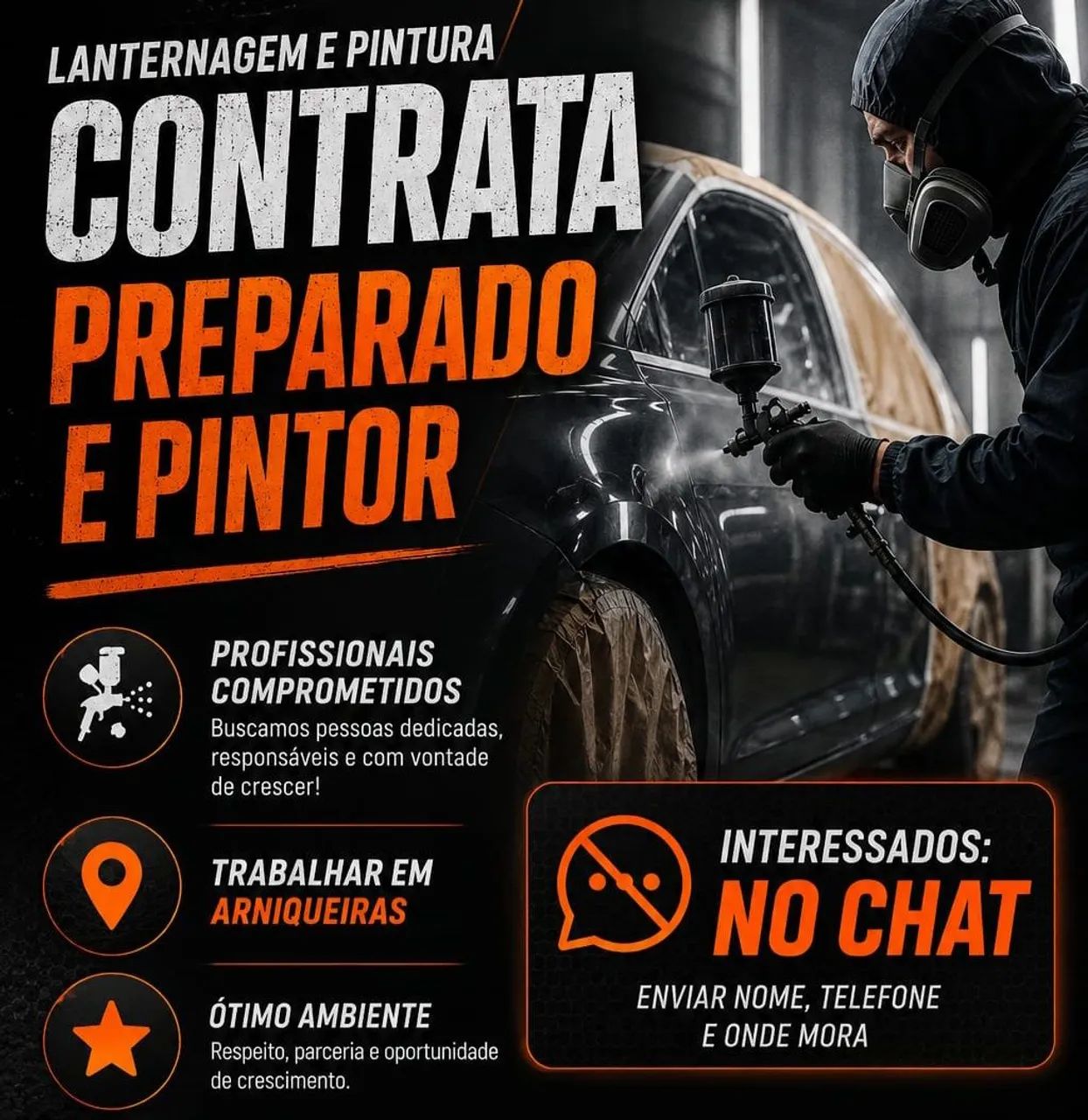 Vaga preparador e pintor não exigimos experiência 1