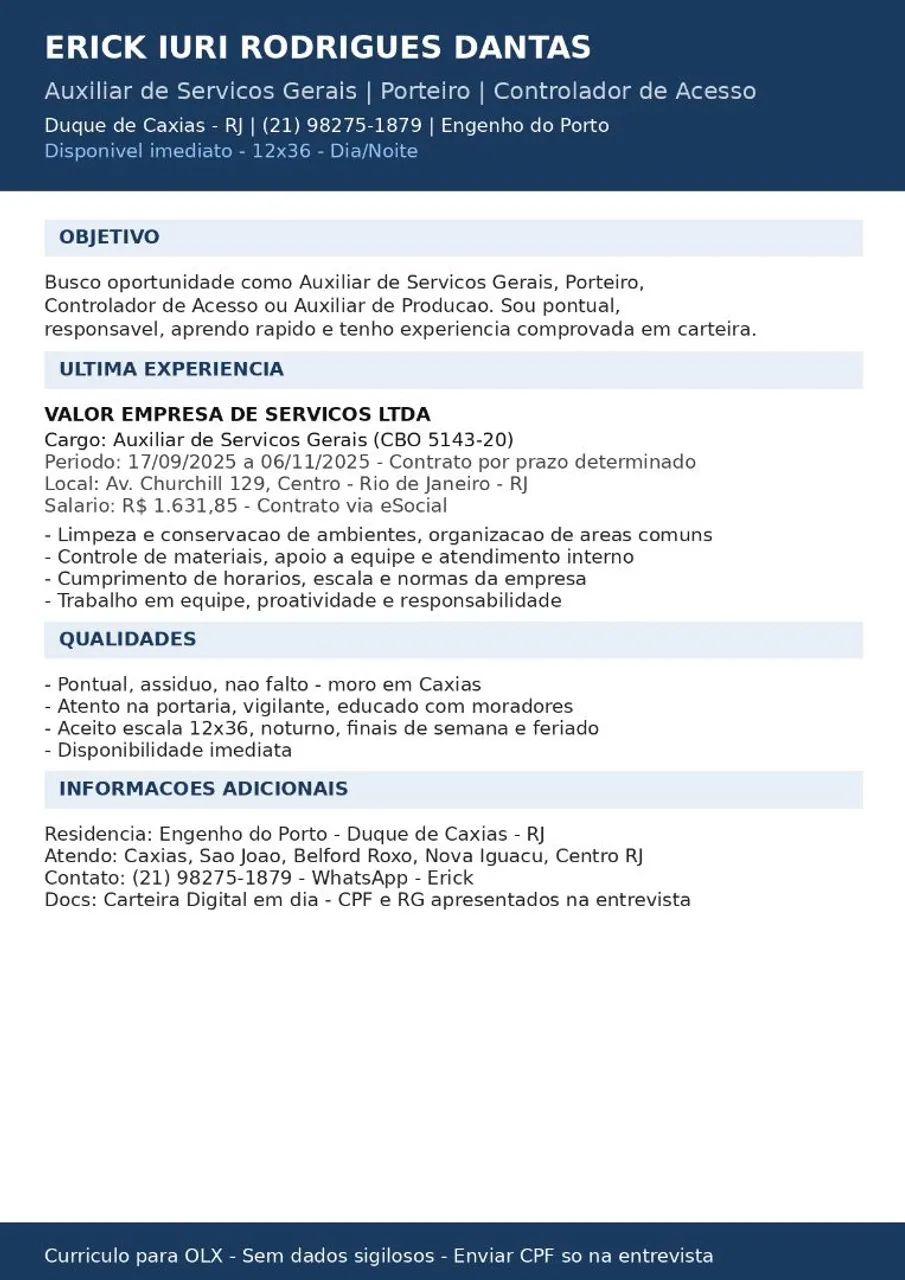 auxilia de serviços gerais 
