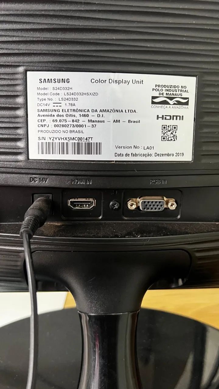 Monitor Gamer Samsung 24 polegadas FHD, 1ms, HDMI, VGA, Preto  - Foto 2