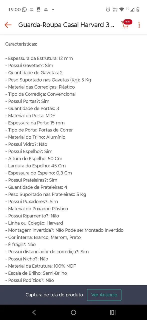 Guarda roupa casal  - Foto 5