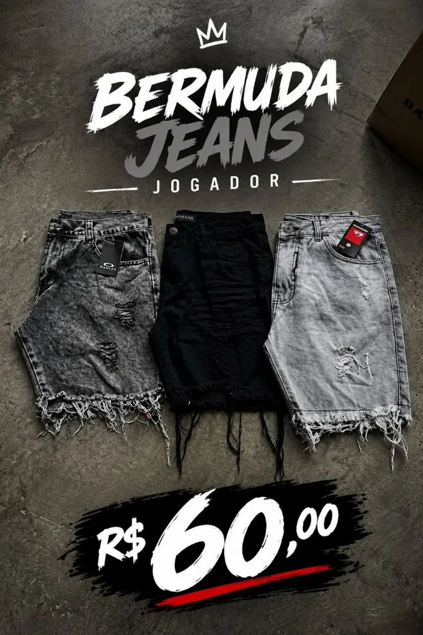 ?BERMUDA JEANS-MODELO JOGADOR!?