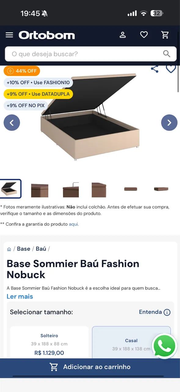 Cama Box casal base baú  - Foto 4