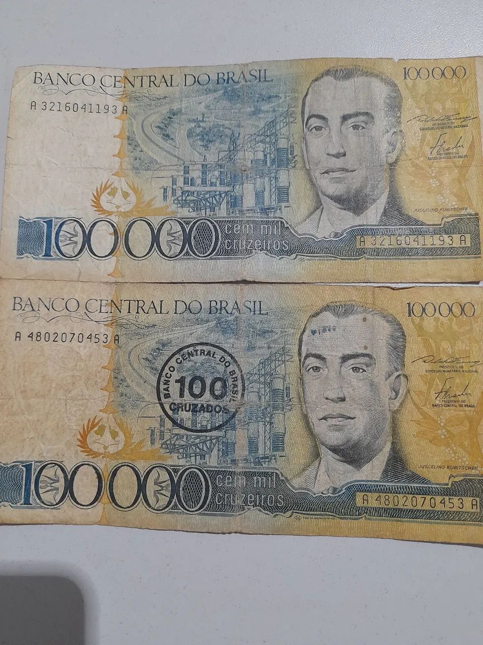 Cédulas 100000 Cruzeiros