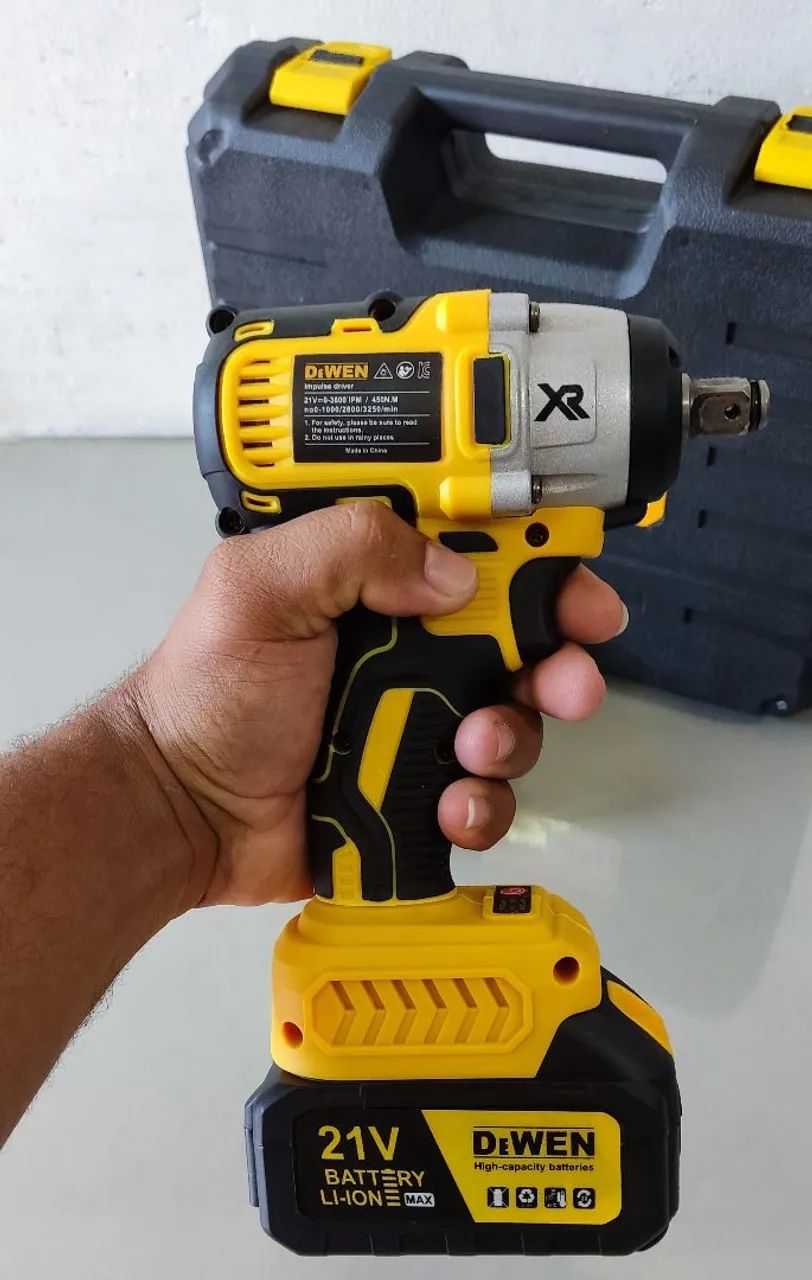 Chave de impacto 21 volts dewen com 2 bateria ? e maleta organizadora - Foto 4