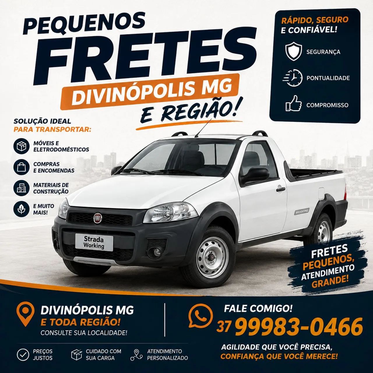 Pequenos fretes Divinópolis MG e região 