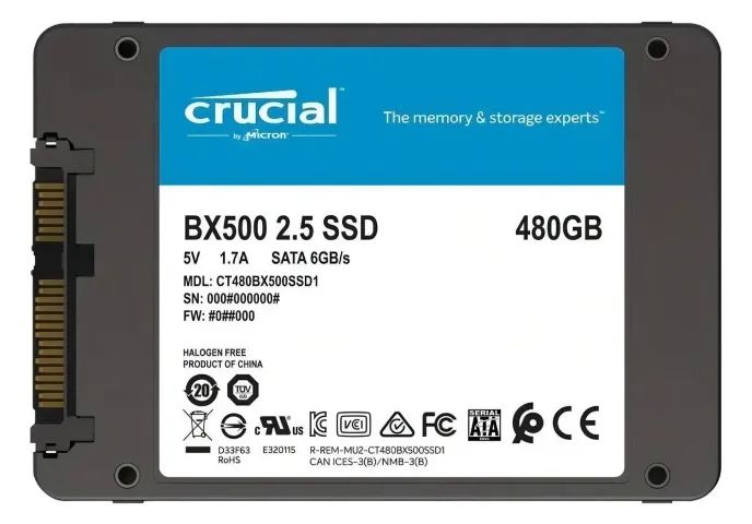Crucial 500GB SanDisk 480GB SSD 2点セット 本体 SSD 480GB Crucial BX500 Sata 2,5 Pol. Velocidade Leitura/gravação