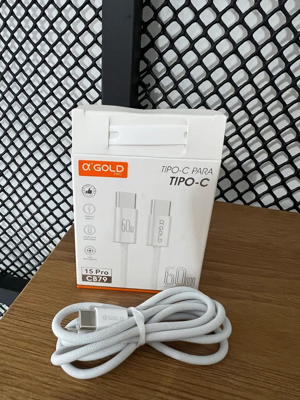 Cabo USB-C Tipo C 60w Trançado De Nylon  Iphone 15,15 Pro/Max, 16 Original - Foto 2