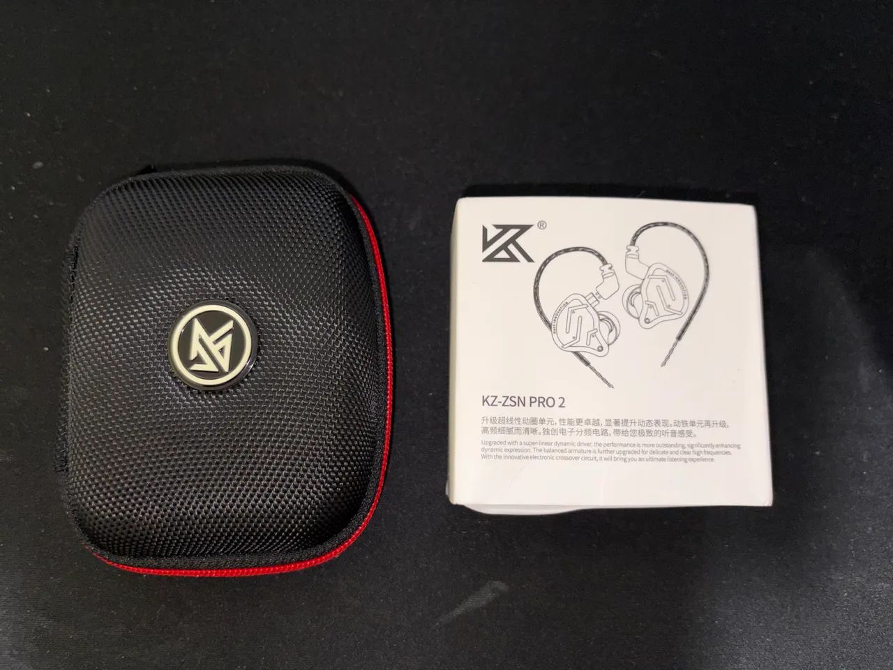 Fone de ouvido kz zsn pro 2 versão com microfone + case kz 