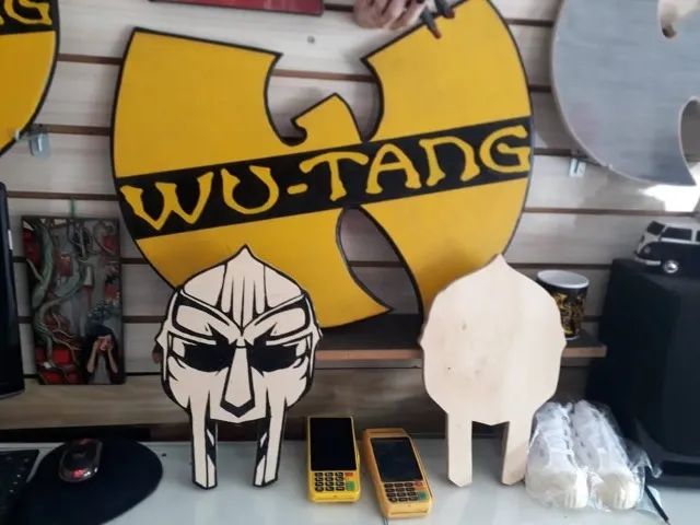 Quadro de parede com led controle remoto, grupo Wu Tang Clan, 66cm largura x 55cm altura - Foto 6