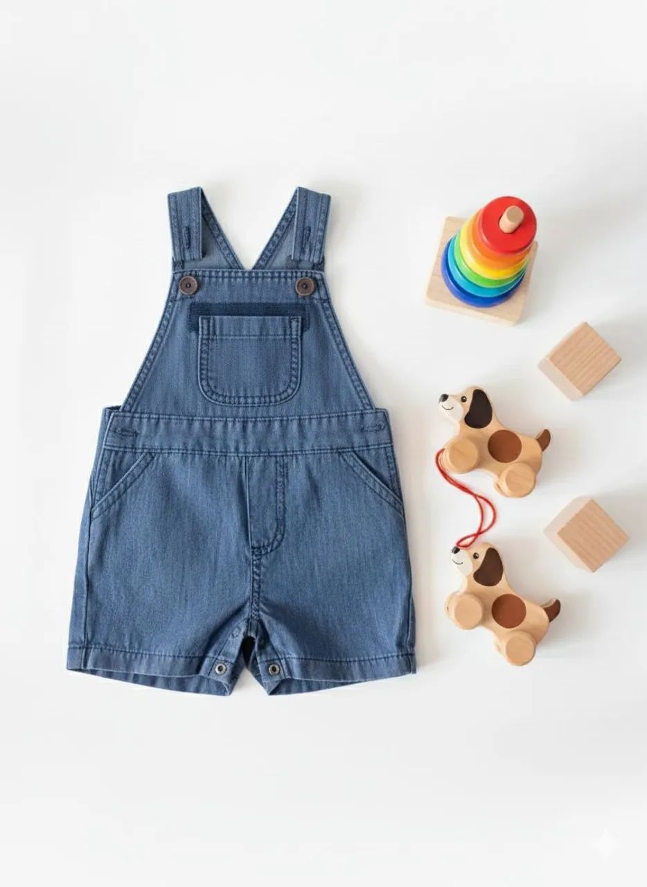 Macacão jeans infantil Baby club 
