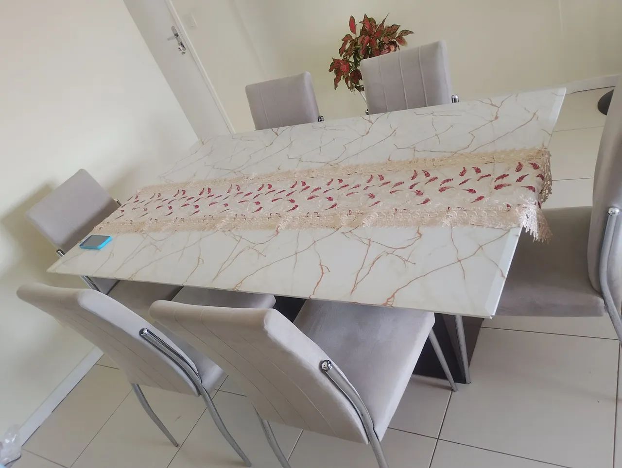 Mesa de jantar vidro 6 cadeiras  - Foto 3