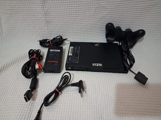 PLAYSTATION 2 SLIM PRETO SCPH 75001 23 MATRIX ORIGINAL LEITOR OK - Foto 2