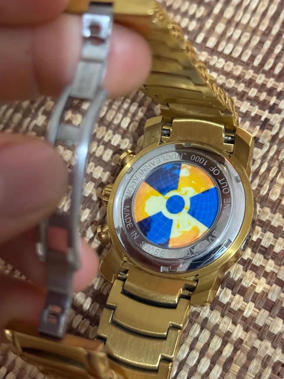 Rel ógio Bulgari Dourado/azul - Foto 2