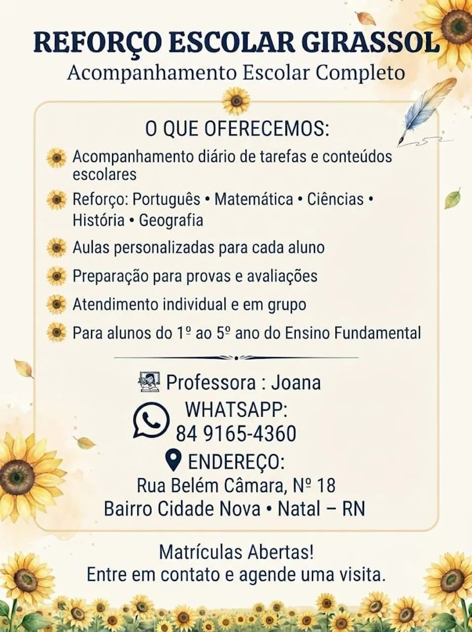 Reforço Escolar Girassol - Aulas Particulares e Acompanhamento Escolar - Foto 5