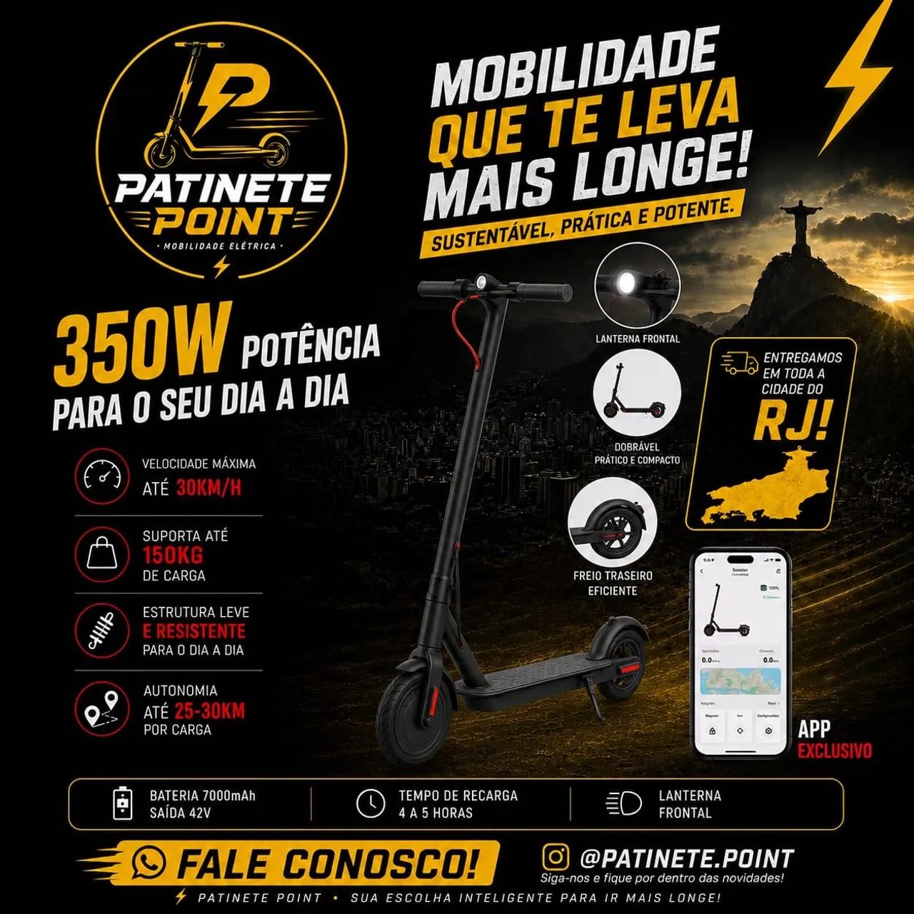 Patinete elétrico novo 