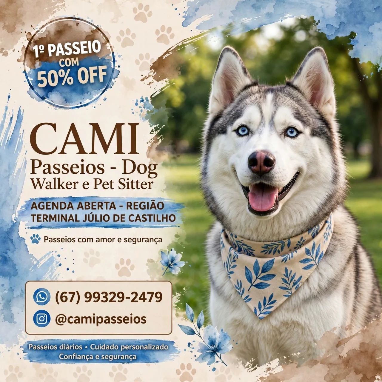 Petsiter e passeios com pet em campo grande 