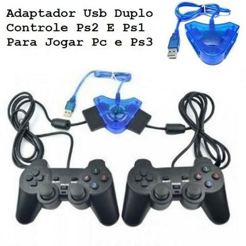 Adaptador Usb Duplo Controle Ps2 E Ps1 Para Jogar Pc e Ps3