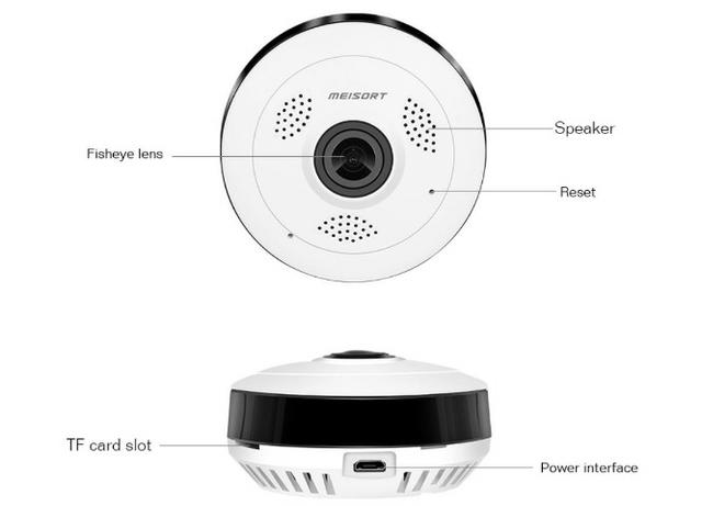 COD-AP35 Câmera Panorâmica 360 graus 1.3MP Wireless Hd Olho De Peixe Ip Wifi Automação - Foto 3