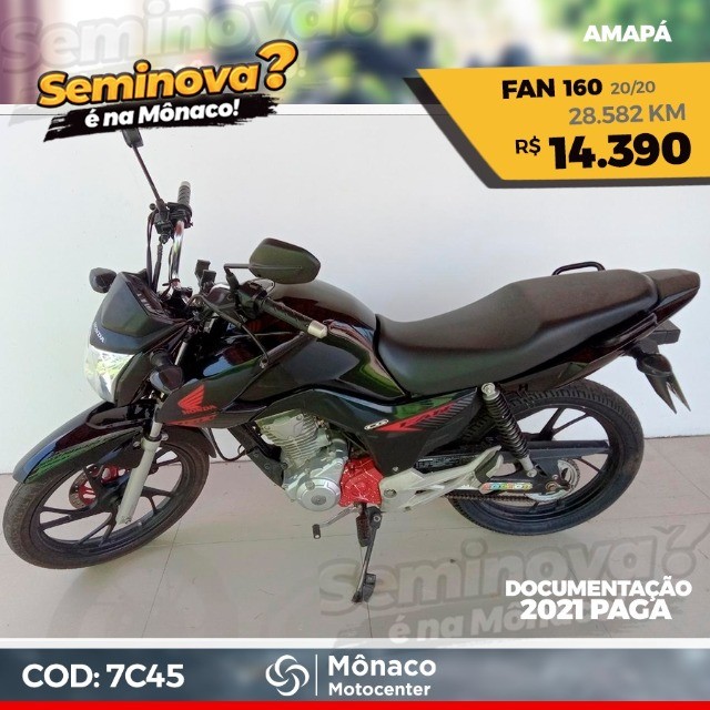 HONDA CG FAN 160 20/20- SEMINOVOS MÔNACO