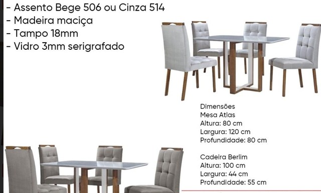 Sala mesa jantar com 4 cadeiras tampo de vidro 