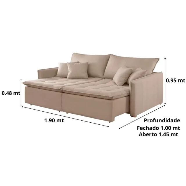 Sofá sem caixa New  Madri 2,20 mts - Foto 3