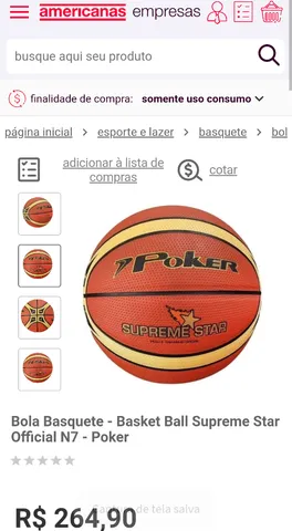 Bola de Basquete Penalty Pro 7.5 Oficial em Promoção na Americanas