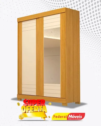 Guarda Roupa 2 Portas 2 Gavetas Com Espelho 100% MDF Super Lindo Fazemos Entrega