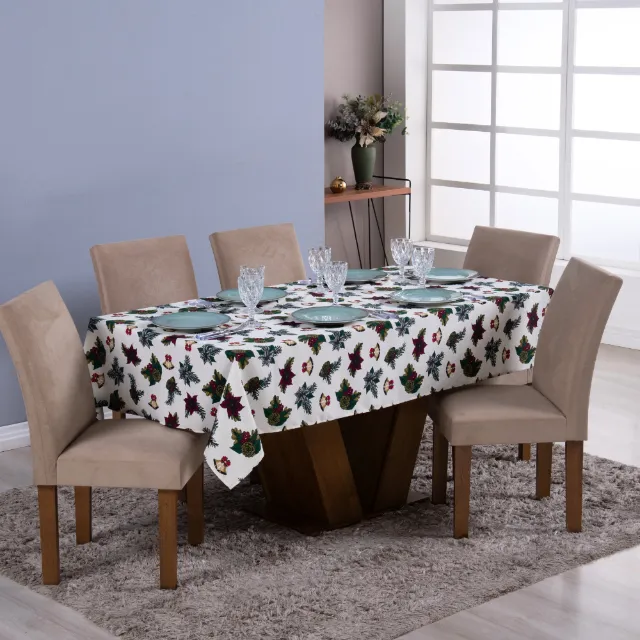 Toalha de mesa redonda estampada para 4 lugares Especial Natalino - Criando  com Pedaço de Pano