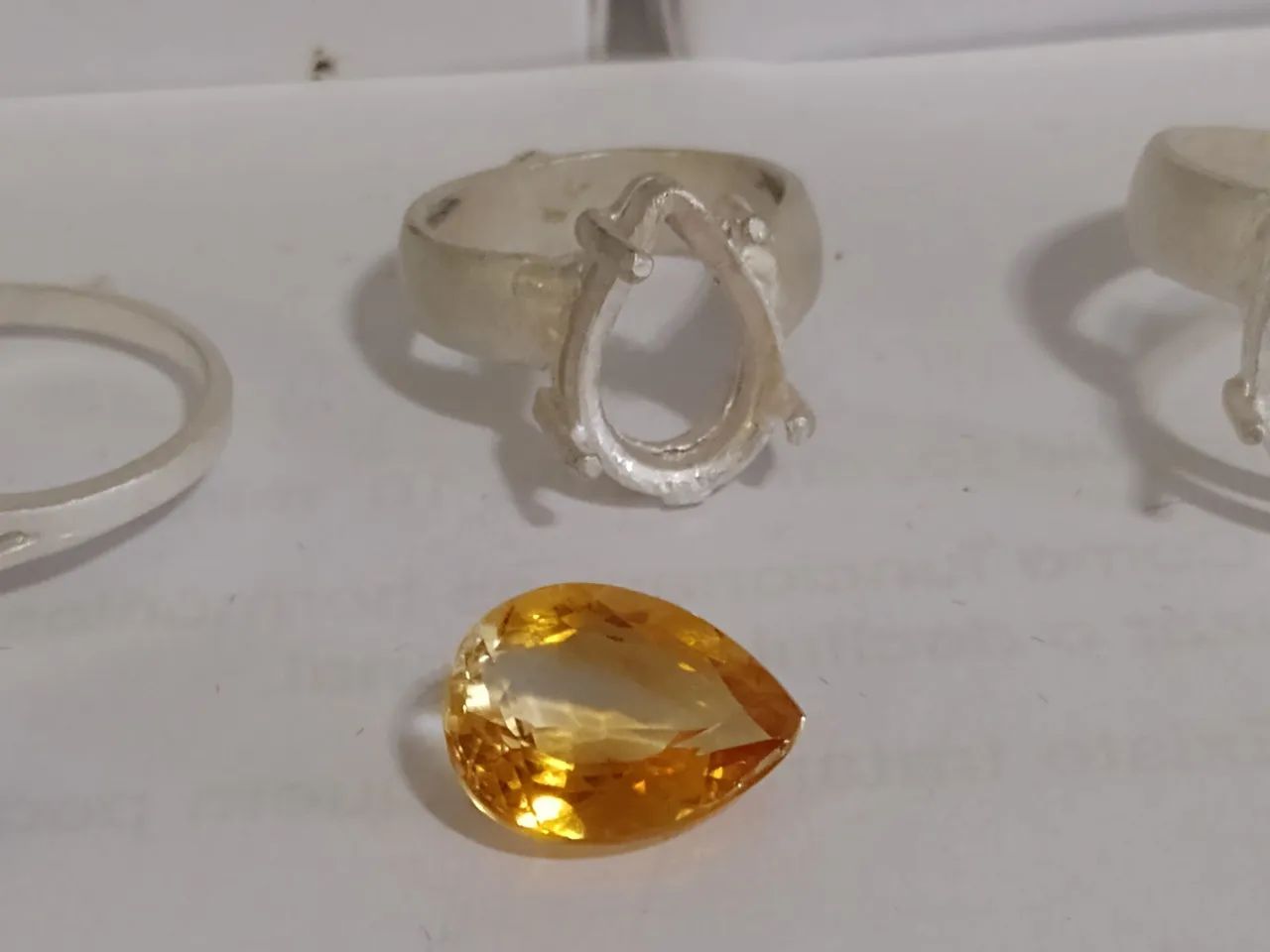 Anel de prata com CITRINO extra gota ou com banho de ouro - Foto 3