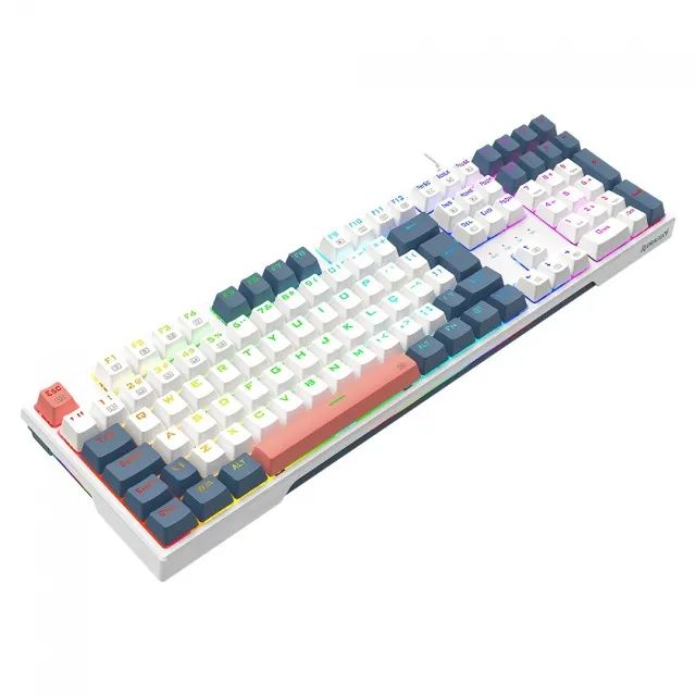 Teclado Mecânico Redragon Trundle White/Blue/Pink RGB Switch Brown - WZetta - Foto 3