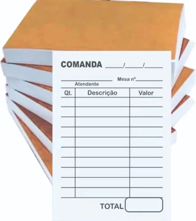 Blocos comanda, receituário, pedidos e anotações