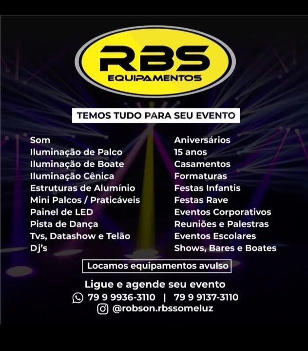 SOM LUZ PAINÉL DE LED PALCOS  ESTRUTURAS 